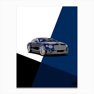 Bentley Continental Gt Speed Blue Canvas Print