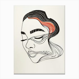 Drawing Of A Woman'S Face Canvas Print