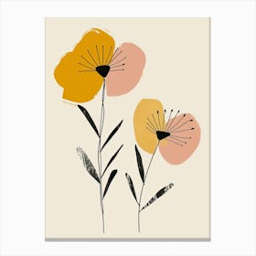 Perth Flower Market Boho Minimalist Style Canvas Print