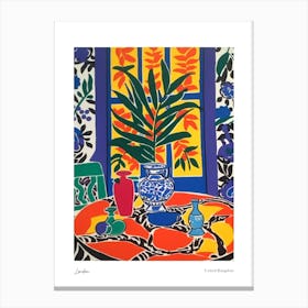London United Kingdom Matisse Style 3 Watercolour Travel Poster Canvas Print