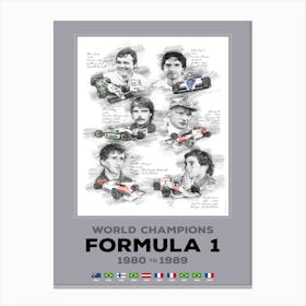 World Champions 1980 - 1989 Canvas Print