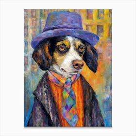 Dog'S Vogue Canvas; A Wagging Masterpiece Canvas Print
