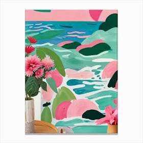 Pink Seascape Wall Art Canvas Print