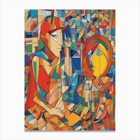 Man And A Woman Style Abstract Canvas Print