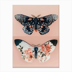 Textile Butterflies William Morris Style 5 Canvas Print