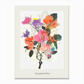 Bougainvillea Collage Flower Bouquet Poster Canvas Print
