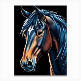 Horse Head - Dark Color Portrait Canvas Print