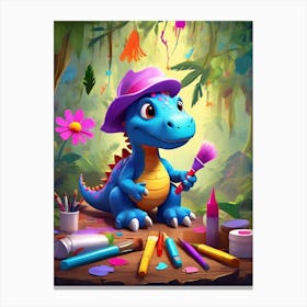 Dinosaur Painter 1 Canvas Print