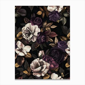 Black Roses Wallpaper Canvas Print