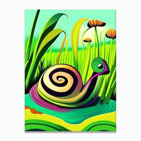 Garden Snail In Wetlands Pop Art Canvas Print