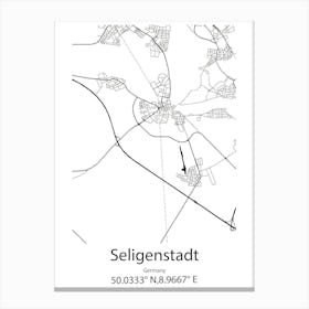 Seligenstadt,Germany Minimalist Map Canvas Print