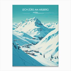 Poster Of Lech Zurs Am Arlberg   Austria, Ski Resort Illustration 1 Canvas Print
