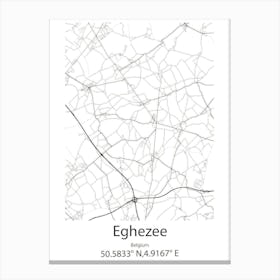 Eghezee,Belgium Minimalist Map Canvas Print