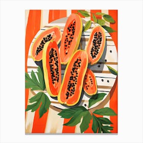 Papaya Fruit Summer Illustration 6 Canvas Print