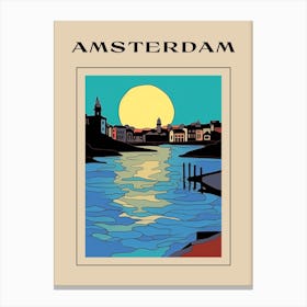 Minimal Design Style Of Amsterdam, Netherlands 3 Poster Canvas Print