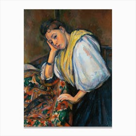 Young Italian Woman At A Table, Paul Cézanne Canvas Print