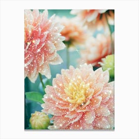 Glitter Peonies Canvas Print