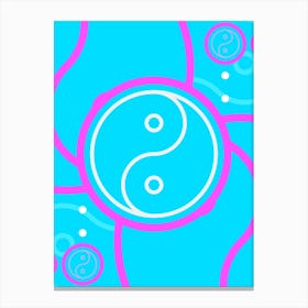 Geometric Glyph in White and Bubblegum Pink and Candy Blue n.0074 Canvas Print