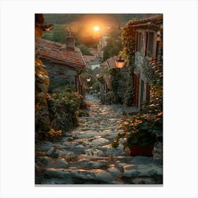 Sunset In The Village Canvas Print