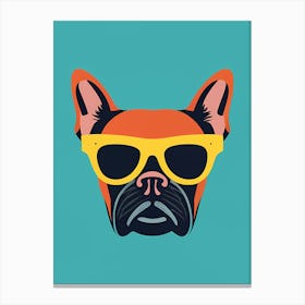 French Bulldog In Sunglasses Canvas Print