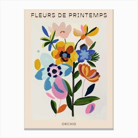Spring Floral French Poster  Orchid 1 Canvas Print