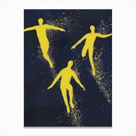 Three Men In The Air Canvas Print