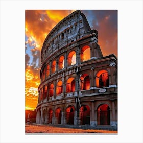 Sunset In Rome Canvas Print