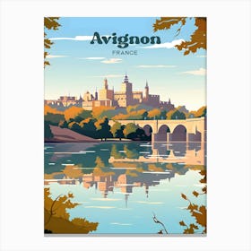 Avignon France Palais des Papes Travel Illustration Art Canvas Print