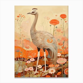 Ostrich 2 Detailed Bird Painting Canvas Print