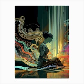 Bliss, psychedelic , relaxing, artwork print, "Dreaming On A Sunday" Canvas Print