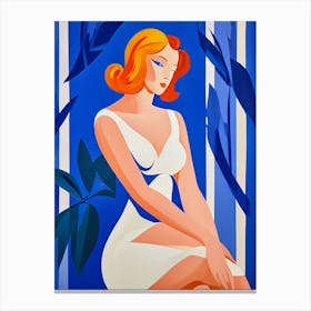 Lady In Blue Canvas Print