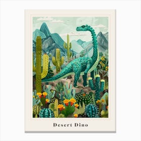 Abstract Dinosaur In The Desert Painting 1 Poster Canvas Print