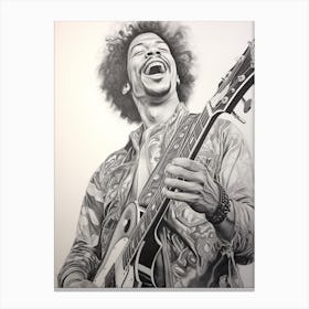 Jimi Hendrix B&W 1 Canvas Print