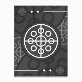 Abstract Geometric Glyph Array in White and Gray n.0061 Canvas Print
