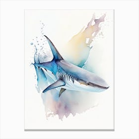 Silvertip Shark 2 Watercolour Canvas Print