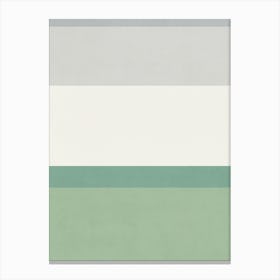 Green And White Stripes Canvas Print