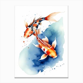 Koi Fish Watercolor Painting (14) Canvas Print