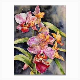 Ludisia Orchids Water Colour 1 1 Canvas Print