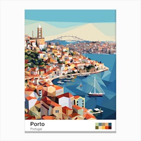 Porto, Portugal, Geometric Illustration 3 Poster Canvas Print