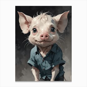 Lucky The Adorable Little Pig Canvas Print