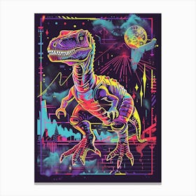 Cyber Futuristic Dinosaur Illustration 2 Canvas Print