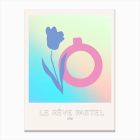 Le Reve Pastel Dream Tulip Vase Canvas Print