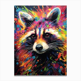 A Bahamian Raccoon Vibrant Paint Splash 3 Canvas Print