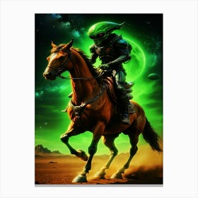 Aliens On Horseback Canvas Print