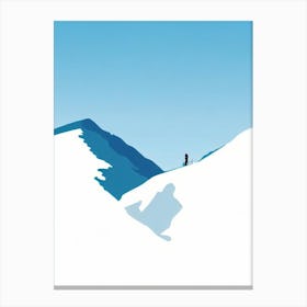 Davos Klosters, Switzerland Minimal Skiing Poster Canvas Print
