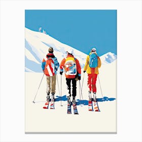Les 3 Vallees   France, Ski Resort Illustration 1 Canvas Print