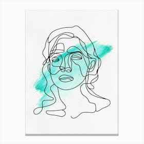 Woman Portrait Drawing Canvas Print