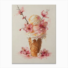 Cherry Blossom Ice Cream 1 Canvas Print