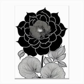 Black And White Flower 2 Canvas Print