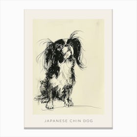 Japanese Chin Line Sketch 1 Poster Canvas Print